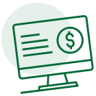 statement on monitor icon illustration