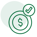 coin and checkmark icon illustration