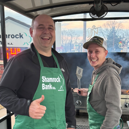 Tom Lucas and Cody Brown grilling at Clayton